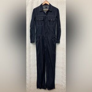 Marthe’ Francois Girbaud Denim Jumpsuit Size Medium Dark Blue Wash Vintage 90’s
